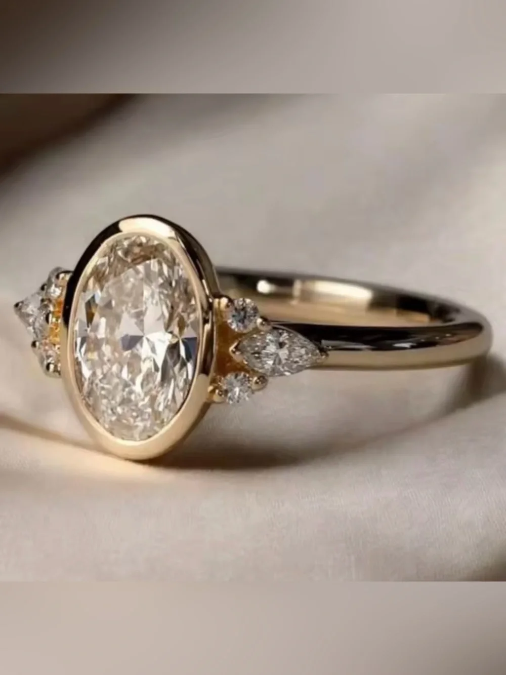 2ct Bezel Oval Ring - Picture 7 of 11